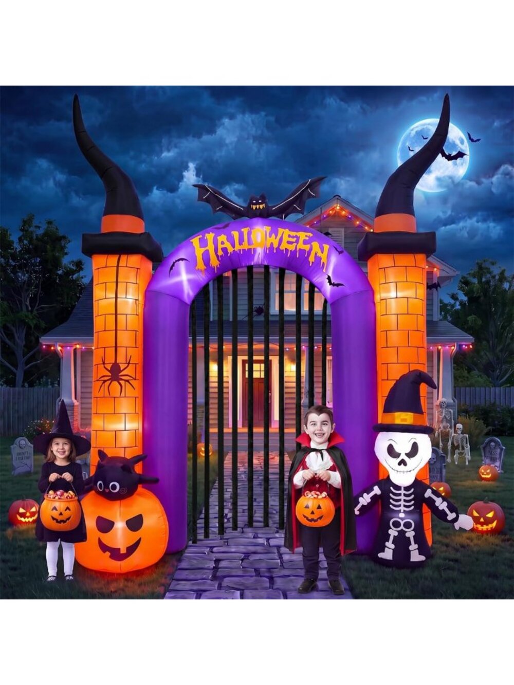 10.8FT Halloween Inflatable Archway - Spooky Outdoor Decoration for Parties